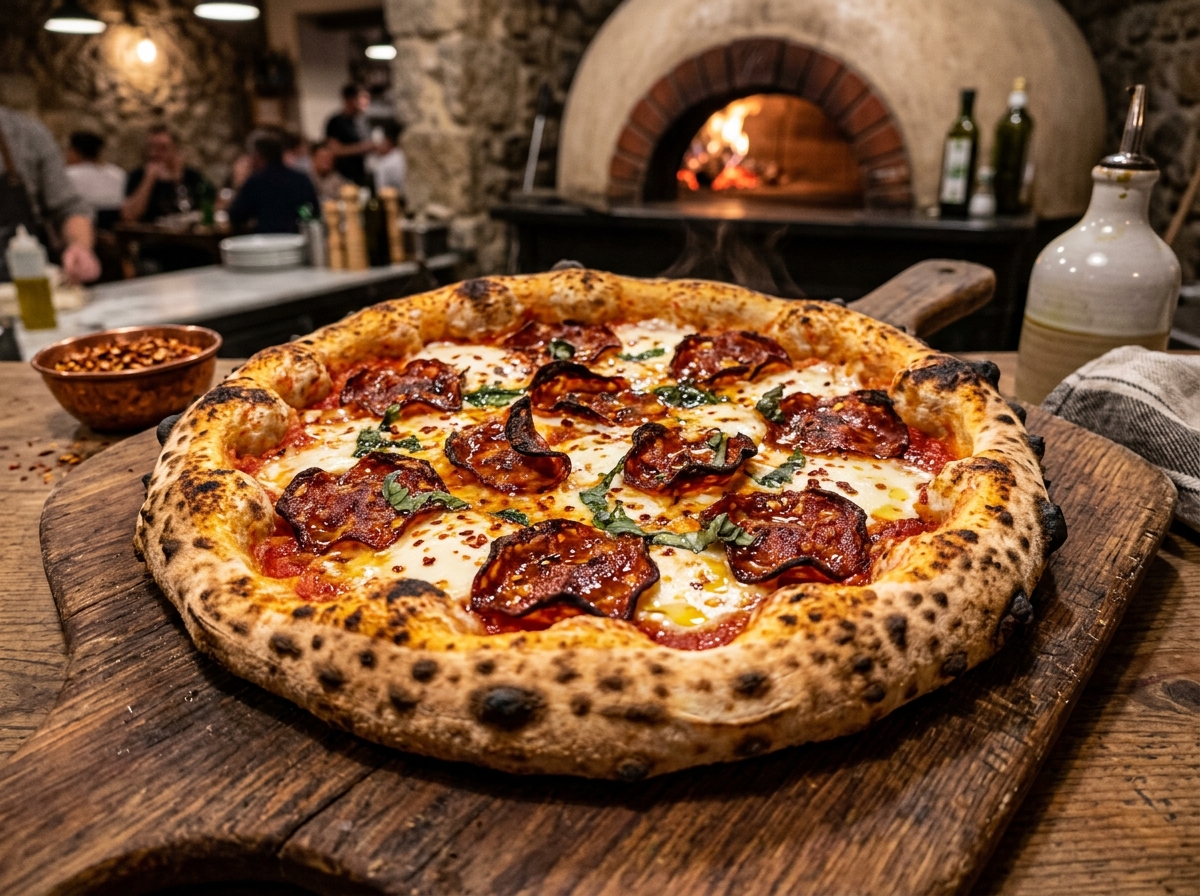 Pizza Diavola Piccante — Scharfe Edelsalami und kalabrische Chili