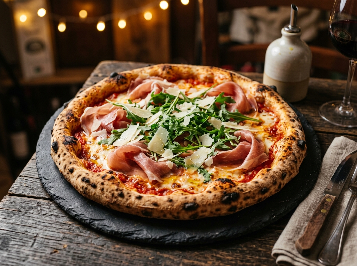 Pizza Prosciutto di Parma e Rucola — Parmaschinken und Rucola